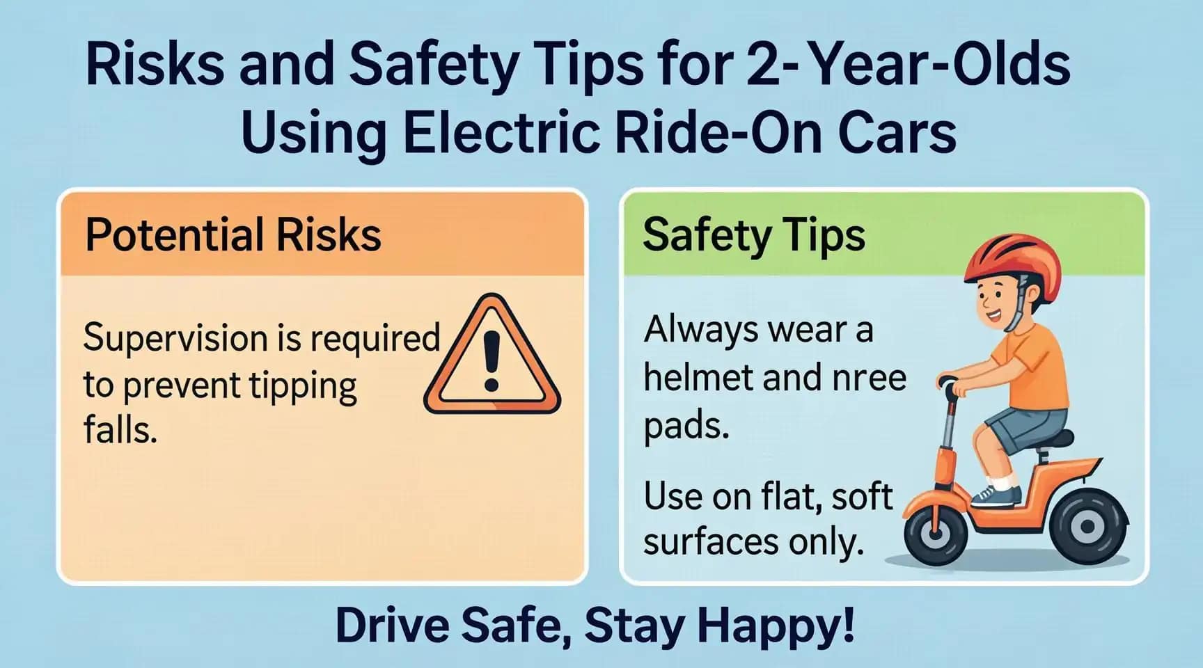 Can a 2-Year-Old Use an Electric Ride-On Car? Safety Tips & Benefits 2 Risks and Safety Tips for 2-Year-Olds Using Electric Ride-On Cars
