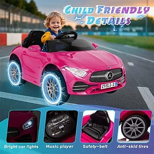 Xuanlur Licensed Mercedes Benz CLS 350 12V Ride-On Cars with Parent Remote Control – Pink 1 Xuanlur Licensed Mercedes Benz CLS 350 12V Ride-On Cars with Parent Remote Control – Pink