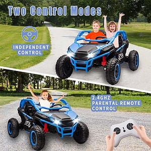 🏎️ Xuanlur 24V 2-Seater Kids UTV Ride On Truck w/ 400W Motors & Remote Control (Blue) 1 🏎️ Xuanlur 24V 2-Seater Kids UTV Ride On Truck w/ 400W Motors & Remote Control (Blue)