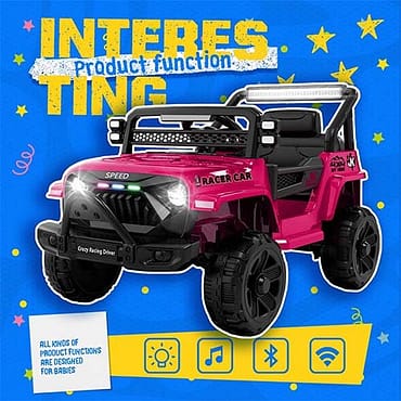 Xuanlur 12V Ride on Truck for Kids Electric Car with Remote & Suspension – Pink