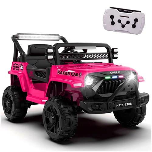 Xuanlur 12V Ride on Truck for Kids Electric Car with Remote & Suspension – Pink