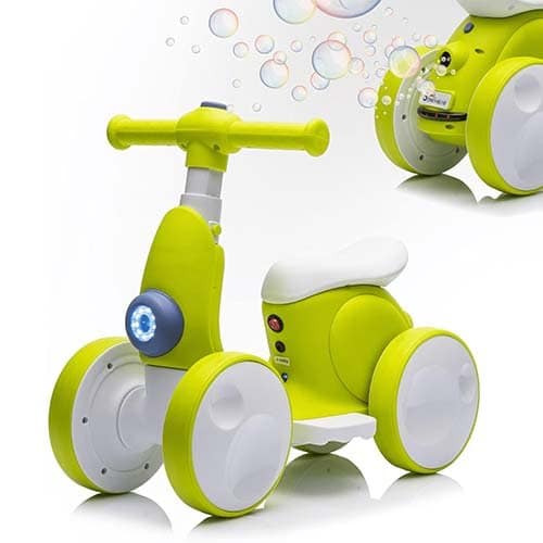 Xuanlur 36 🏍️ Xuanlur 6V Electric Balance Bike for Kids with Bubble Machine & Remote Control – Toddler Ride-On Toys for Boys & Girls Ages 1–4 (Green)