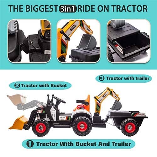 Xuanlur 24V 4-in-1 Ride-On Excavator for kids Xuanlur 24V 4-in-1 Ride-On Excavator for kids