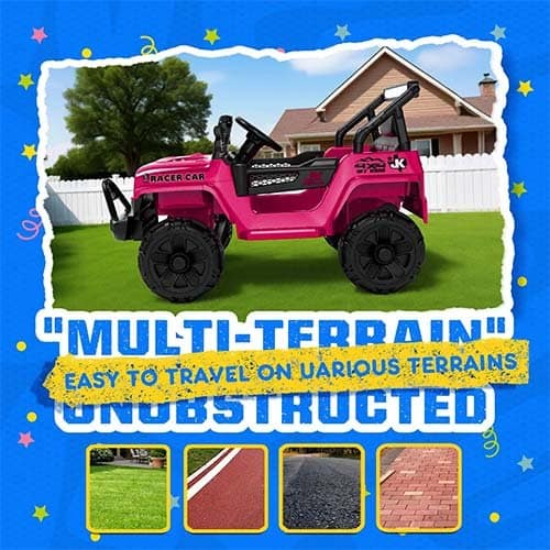 Xuanlur 12V Ride on Truck for Kids Electric Car with Remote & Suspension Xuanlur 12V Ride on Truck for Kids Electric Car with Remote & Suspension – Pink