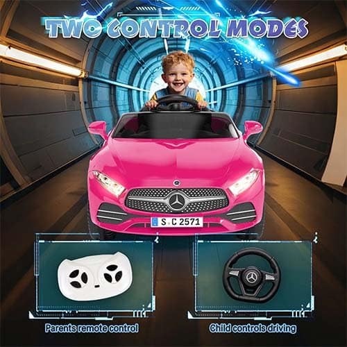 Xuanlur Licensed Mercedes Benz CLS 350 12V Ride-On Cars with Parent Remote Control Xuanlur Licensed Mercedes Benz CLS 350 12V Ride-On Cars with Parent Remote Control – Pink