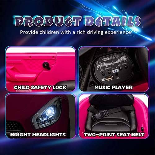 Xuanlur Licensed Mercedes Benz CLS 350 Ride-On Cars with Parent Remote Control – Pink
